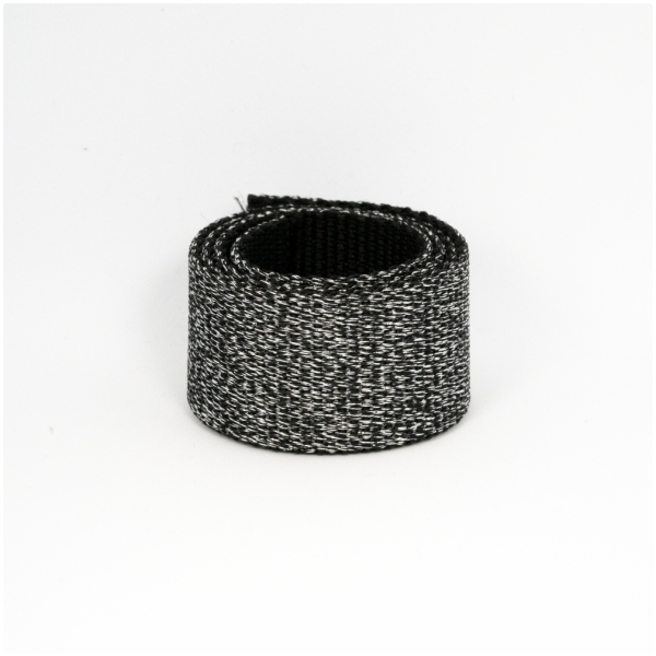 Polygurtband, 32mm (1,25 inch), glitter schwarz