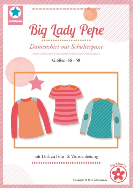 Big Lady Pepe Plus-Size Shirt Farbenmix Schnittmuster