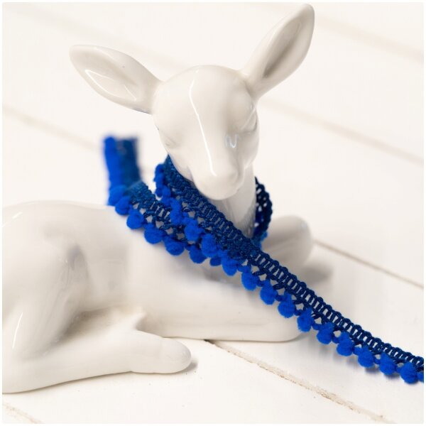 Mini Pompomborte Royalblau
