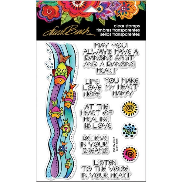 Laurel Burch Clear Stamp – Fish Wishes