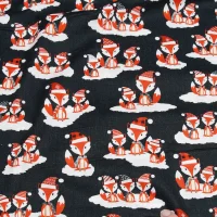 Baumwolle Noel Forest Foxy Friends Black