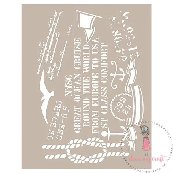 Dress my Craft Schablone A4 (21 x 29 cm) – Coastal Beach