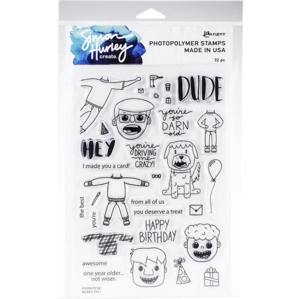 Simon Hurley Clear Stamp Set Dudes Too!