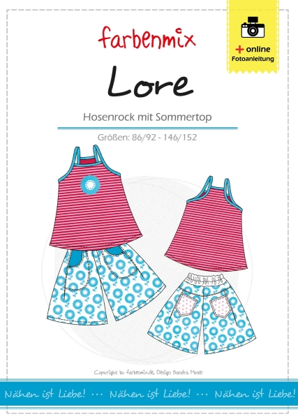 LORE Hosenrock und Top Farbenmix Schnittmuster