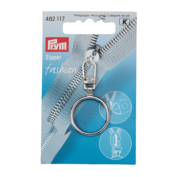 Prym Fashion Zipper Anhänger Ring silber