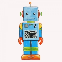 Safuri B&uuml;gelbild blauer Roboter