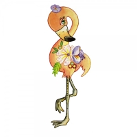Safuri Bügelbild Flamingo mit Blumen