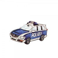 Safuri Bügelbild kleines Polizeiauto blau