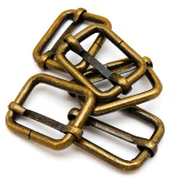 Versteller doppelt für 25 mm Band Altmessing
