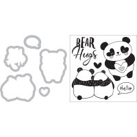Sizzix Clear Stamp and Die Set Panda Bear Hugs