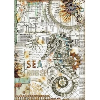 Stamperia Reispapier A4 Sea World Seahorse