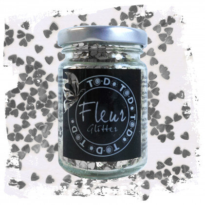Fleur Glitter – Herzen Silber