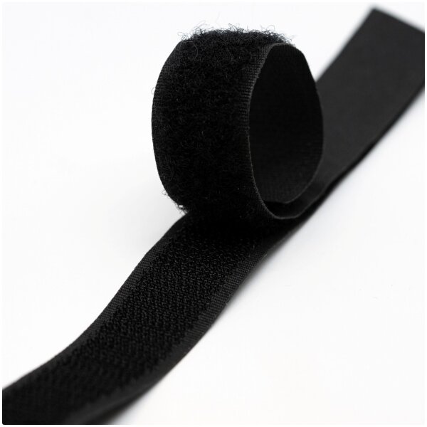 Klettverschluss Haken+Flausch 20 mm Schwarz