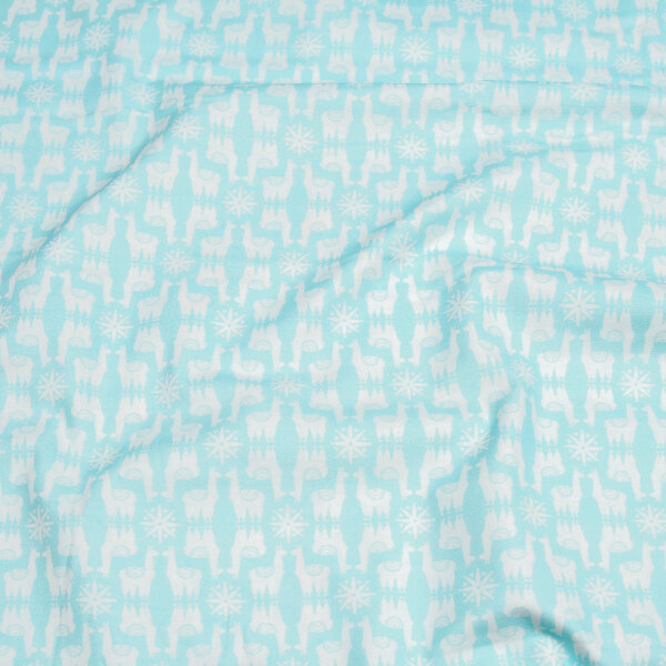 Camelot Fabrics Baumwolle – Drama Llama Helltürkis