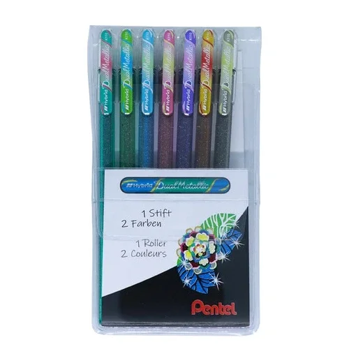 Pentel Hybrid Dual Metallic Gel Roller 7er Set