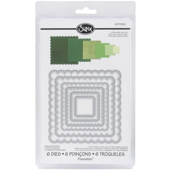 Stanzschablone Sizzix Framelits Scallop Squares