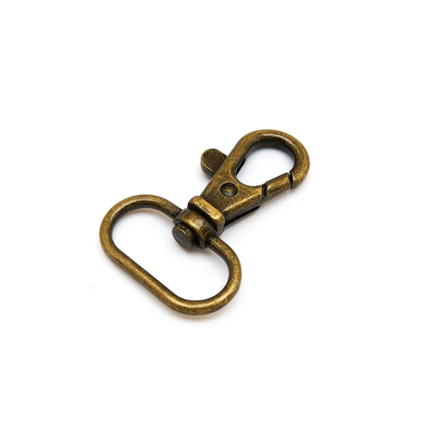 Karabiner für 25 mm Band Altmessing