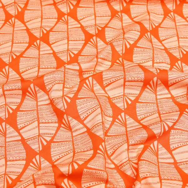 Baumwolle Kushukuru – Blätter Orange