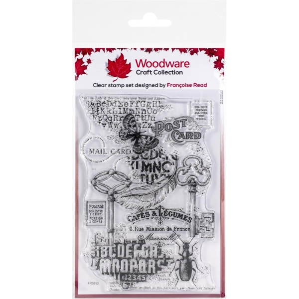Woodware Clear Stamp Set Ephemera Background