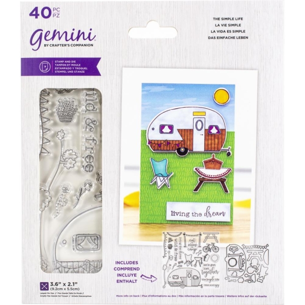 Crafters Companion Clear Stamp & Die Set THE SIMPLE LIFE
