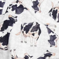 QT Fabrics Baumwolle – Kühe und Ornamente