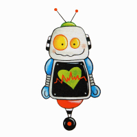 Safuri Bügelbild Roboter Herz