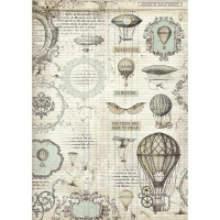 Stamperia Reispapier A3 Voyages Fantastiques Balloon
