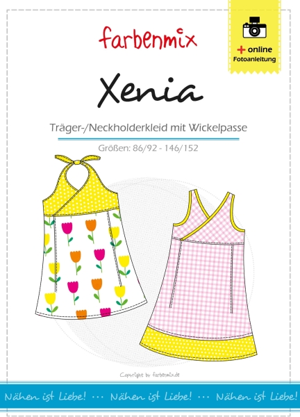 Trägerkleid mit Wickelpasse XENIA Farbenmix Schnittmuster
