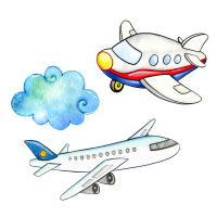 Safuri Bügelbild-Set Zwei Flugzeuge und Wolke
