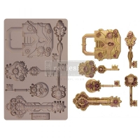 Redesign Decor Mould - Mechanical Lock and Keys 12.5x20.5cm