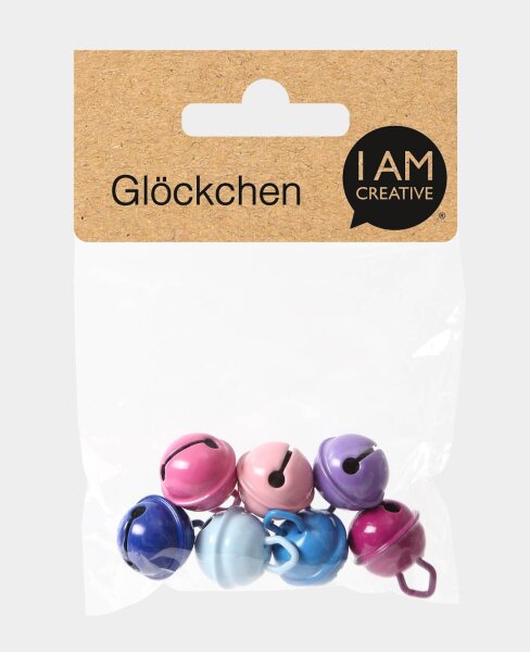 Glöggli 15 mm in Rosa, Lila, Blau 7 Stk