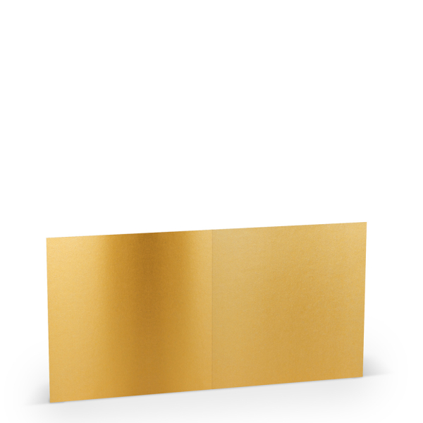 Doppelkarte quadratisch, 5 Stk, Gold