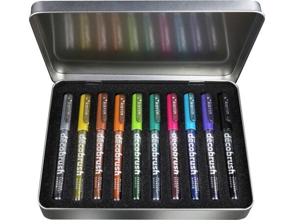 Karin DecoBrush Metallic Metal Box 10 Farben
