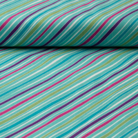 Baumwolle PETAL POWER Awesome Aqua Stripes