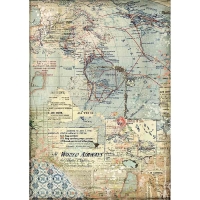 Stamperia Reispapier A4 Maps