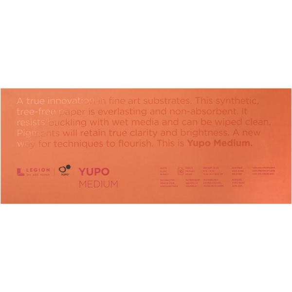 YUPO Paper Legion Weiss Medium 15.2x38.1cm 10 Blatt
