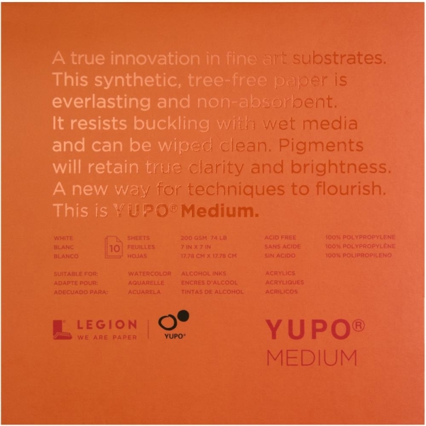 YUPO Paper Legion Weiss Medium 17.8x17.81cm 10 Blatt