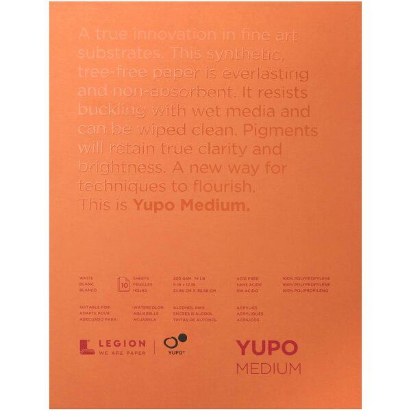 YUPO Paper Legion Weiss Medium 23 x 30.5 cm 10 Blatt