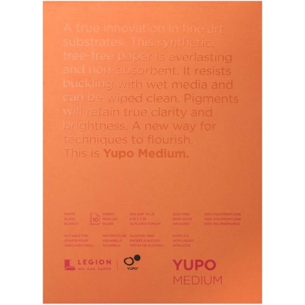 YUPO Paper Legion Weiss Medium 12.7x17.8cm 10 Blatt