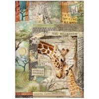 Stamperia Reispapier A4 Savana Giraffa