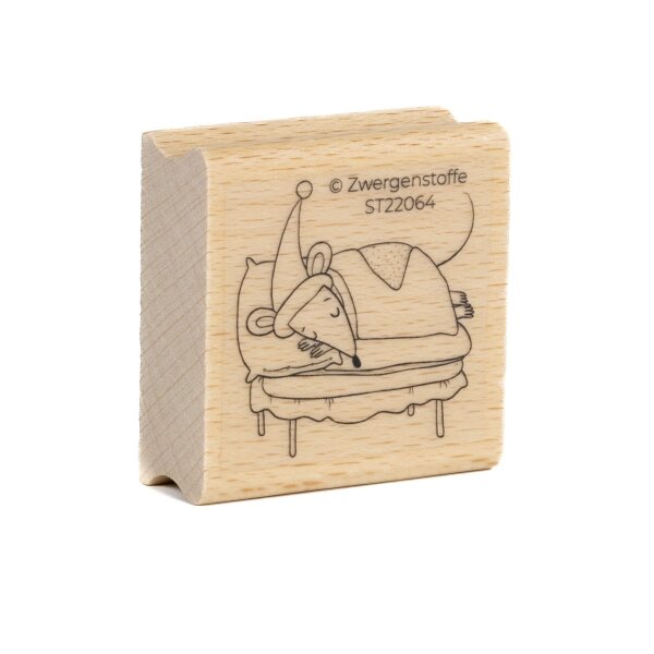 Zwergenstoffe Stempel - MAXI die Maus im Bett