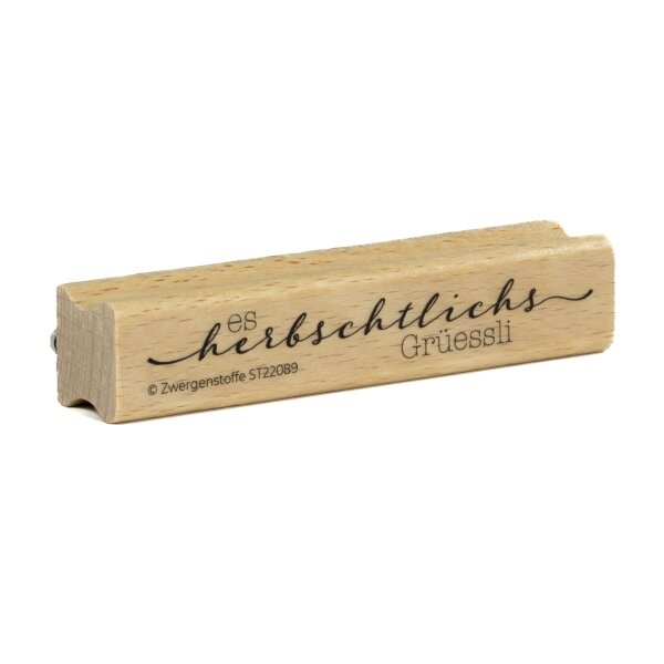 Zwergenstoffe Mundartstempel "es herbschtlichs Grüessli"