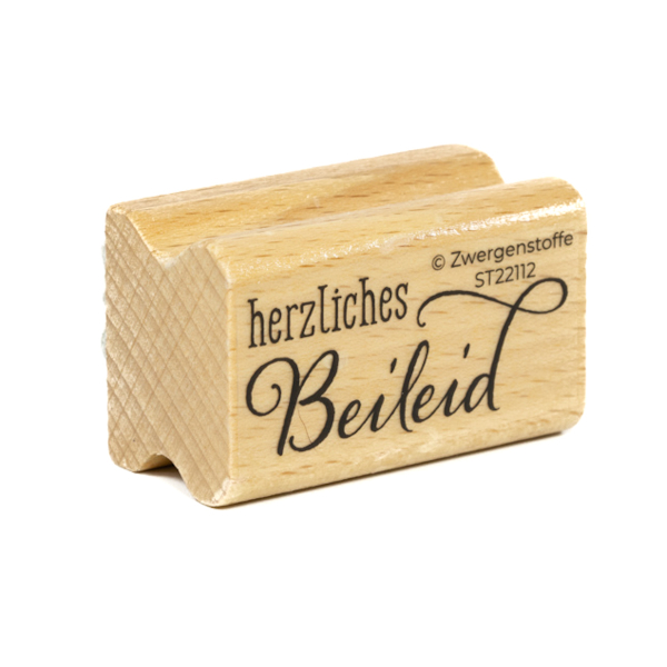 Zwergenstoffe Holzstempel "herzliches Beileid"