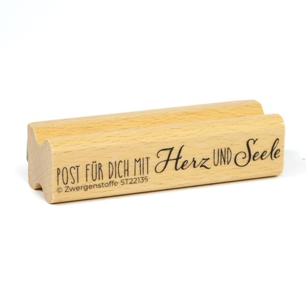 Zwergenstoffe Textstempel "Post für Dich mit Herz und Seele"
