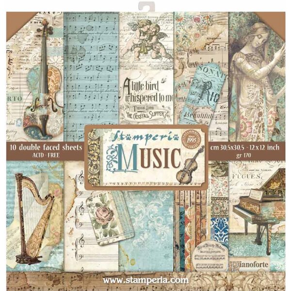 Stamperia Scrapbooking Block 12x12 inch - Music