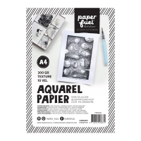 Paperfuel Aquarellpapier 300x Feine Struktur A4 Offwhite 10 Bögen