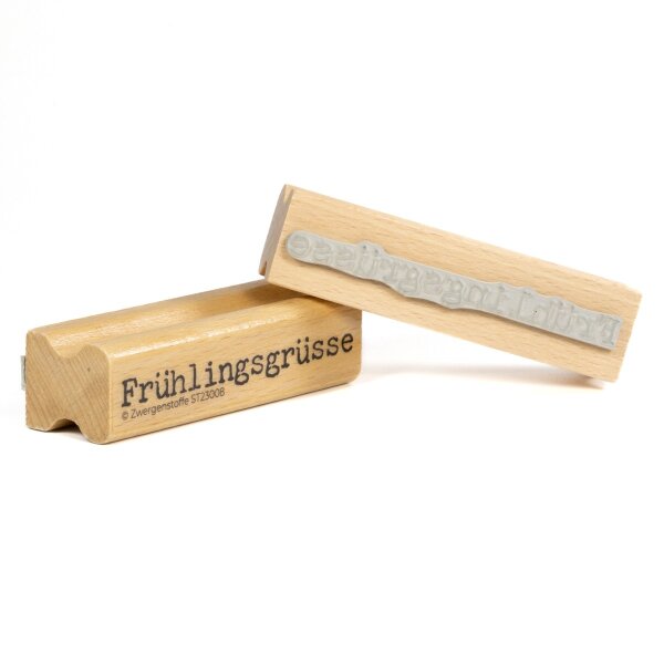 Zwergenstoffe Stempel "Frühlingsgrüsse"