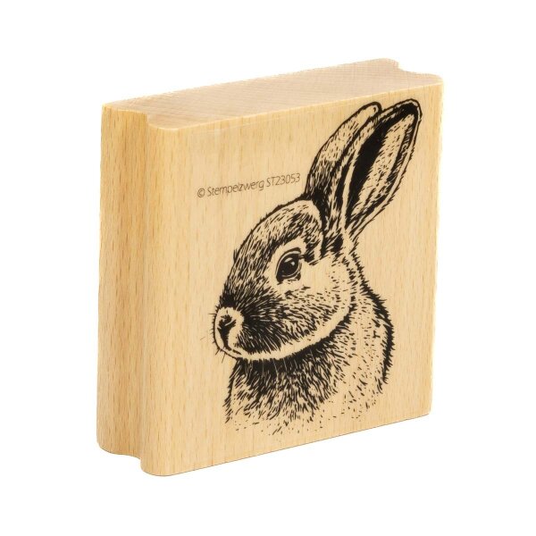 Zwergenstoffe Stempel Kaninchen Portrait