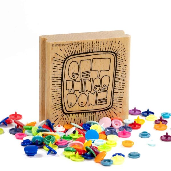 Zwergenstoffe Textstempel "get things done"