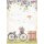 Stamperia Reispapier A4 Create Happiness Welcome Home Bycicle